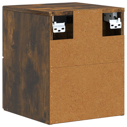 Wall-Mounted Bedside Cabinet Smoked Oak 33 x 34.5 x 40 cm
