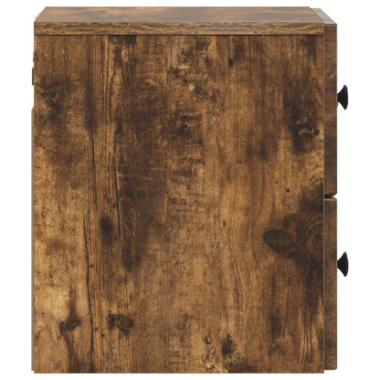 Wall-Mounted Bedside Cabinet 2 pcs Smoked Oak 33 x 34.5 x 40 cm