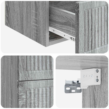 Wall-Mounted Bedside Cabinet 2 pcs Grey Sonoma Engineered Wood
