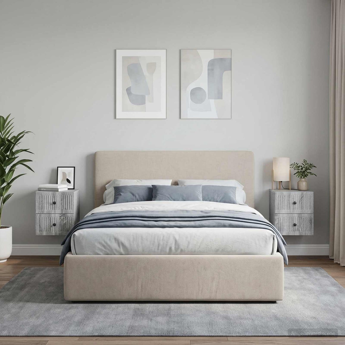 Wall-Mounted Bedside Cabinet 2 pcs Grey Sonoma Engineered Wood