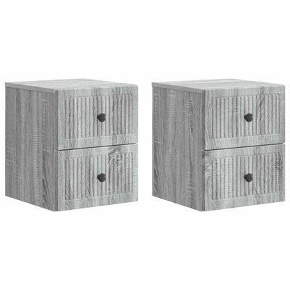 Wall-Mounted Bedside Cabinet 2 pcs Grey Sonoma Engineered Wood
