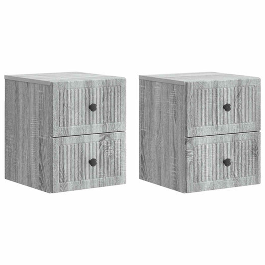 Wall-Mounted Bedside Cabinet 2 pcs Grey Sonoma Engineered Wood