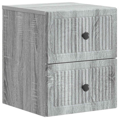 Wall-Mounted Bedside Cabinet 2 pcs Grey Sonoma Engineered Wood