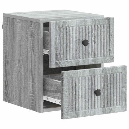 Wall-Mounted Bedside Cabinet 2 pcs Grey Sonoma Engineered Wood