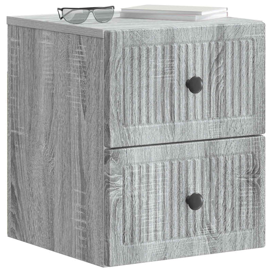Wall-Mounted Bedside Cabinet 2 pcs Grey Sonoma Engineered Wood
