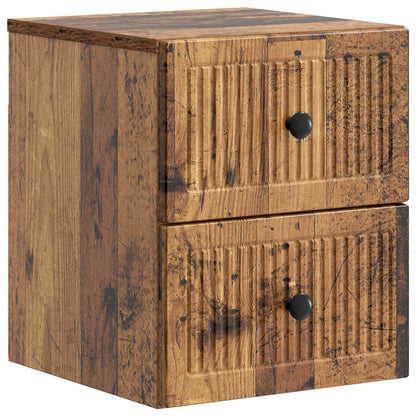Wall-Mounted Bedside Cabinet Old Wood 33 x 34.5 x 40 cm
