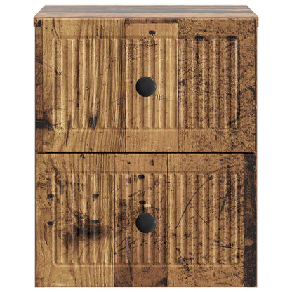 Wall-Mounted Bedside Cabinet Old Wood 33 x 34.5 x 40 cm