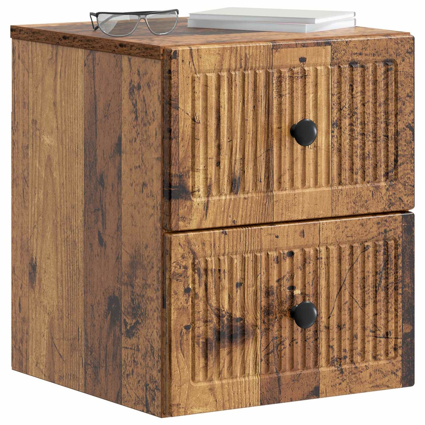 Wall-Mounted Bedside Cabinet Old Wood 33 x 34.5 x 40 cm
