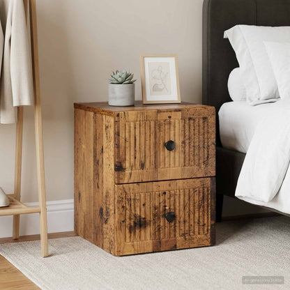 Wall-Mounted Bedside Cabinet 2 pcs Old Wood 33 x 34.5 x 40 cm