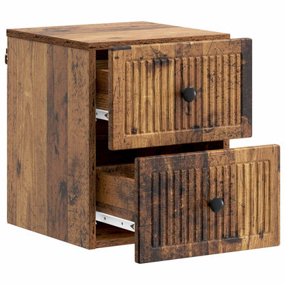 Wall-Mounted Bedside Cabinet 2 pcs Old Wood 33 x 34.5 x 40 cm