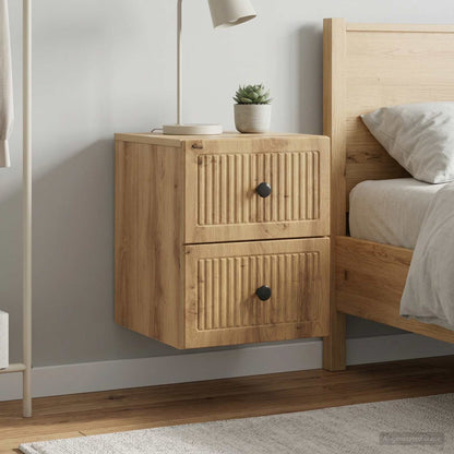 Wall-Mounted Bedside Cabinet 2 pcs Artisan Oak Engineered Wood