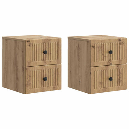 Wall-Mounted Bedside Cabinet 2 pcs Artisan Oak Engineered Wood