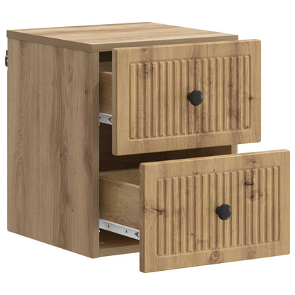 Wall-Mounted Bedside Cabinet 2 pcs Artisan Oak Engineered Wood
