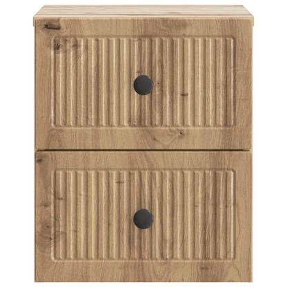 Wall-Mounted Bedside Cabinet 2 pcs Artisan Oak Engineered Wood