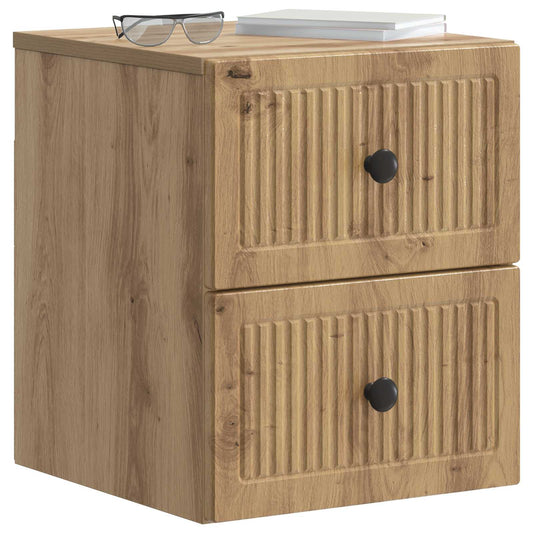 Wall-Mounted Bedside Cabinet 2 pcs Artisan Oak Engineered Wood