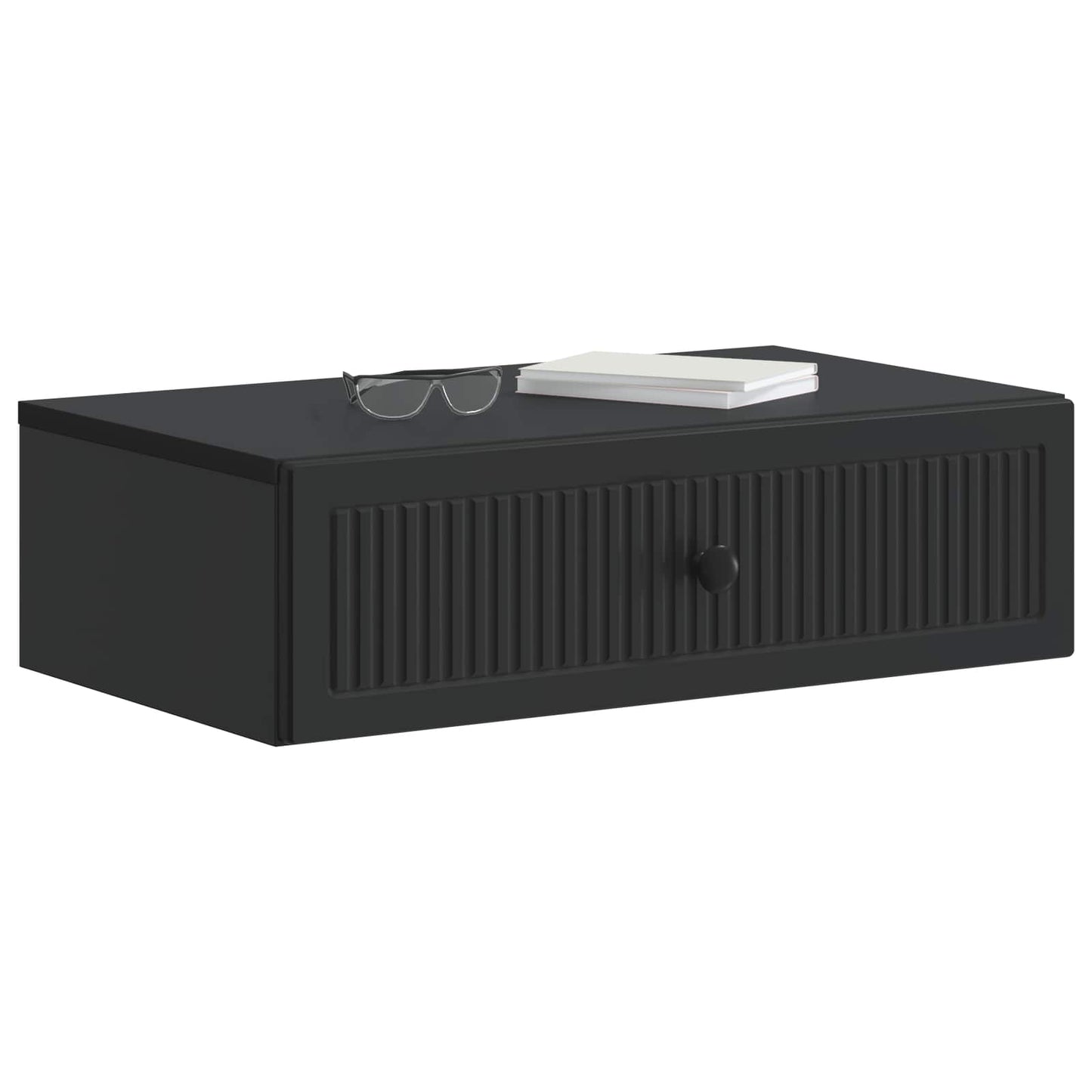 Wall-Mounted Side Table Black 59 x 34.5 x 17 cm Engineered Wood