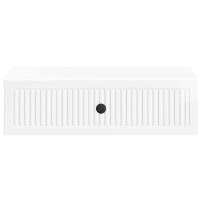 Wall-Mounted Side Table High Gloss White 59 x 34.5 x 17 cm