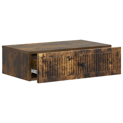 Wall-Mounted Side Table Smoked Oak 59 x 34.5 x 17 cm