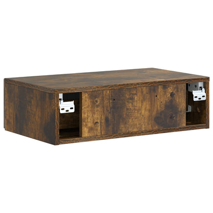 Wall-Mounted Side Table Smoked Oak 59 x 34.5 x 17 cm