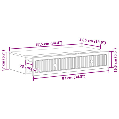 Wall-Mounted Side Table Wall-mounted White 87.5 x 34.5 x 17 cm