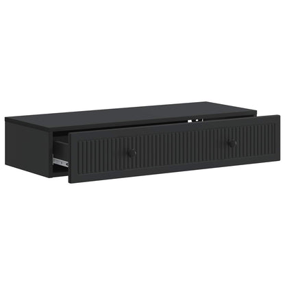 Wall-Mounted Side Table Wall-mounted Black 87.5 x 34.5 x 17 cm