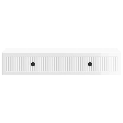 Wall-Mounted Side Table High Gloss White 87.5 x 34.5 x 17 cm