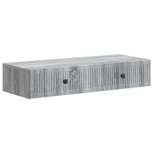 Wall-Mounted Side Table Grey Sonoma 87.5 x 34.5 x 17 cm