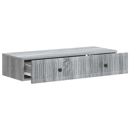 Wall-Mounted Side Table Grey Sonoma 87.5 x 34.5 x 17 cm