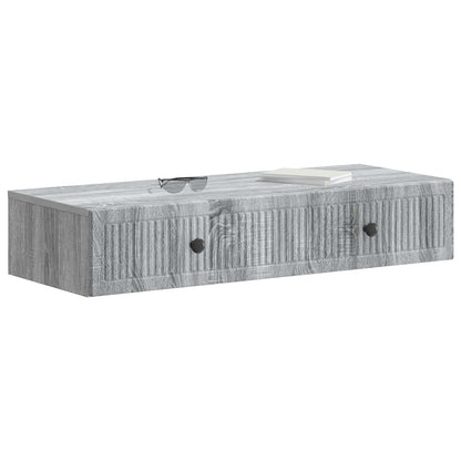 Wall-Mounted Side Table Grey Sonoma 87.5 x 34.5 x 17 cm