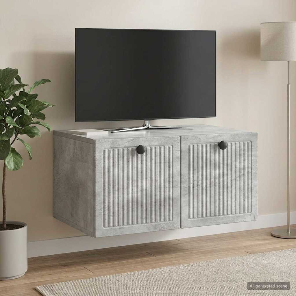 Wall-Mounted TV Cabinet Concrete Grey 59.5 x 41 x 30 cm