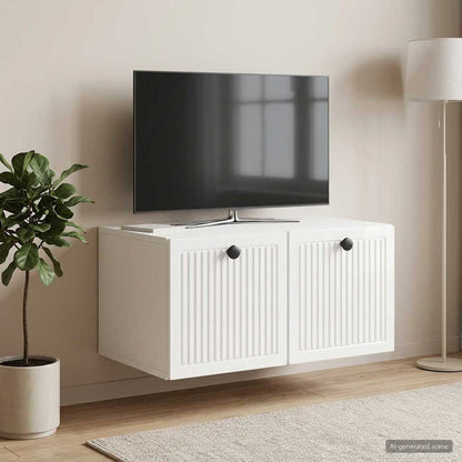 Wall-Mounted TV Cabinet High Gloss White 59.5 x 41 x 30 cm