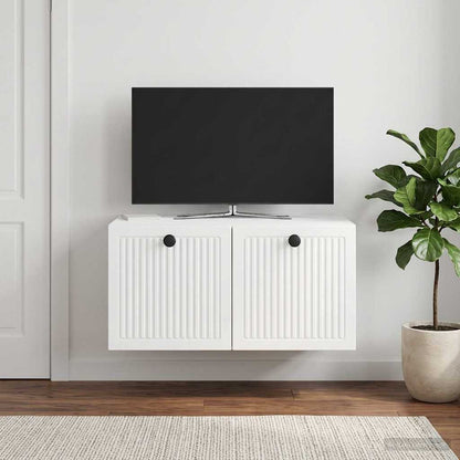 Wall-Mounted TV Cabinet High Gloss White 59.5 x 41 x 30 cm