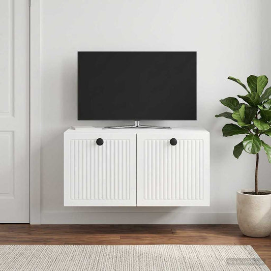 Wall-Mounted TV Cabinet High Gloss White 59.5 x 41 x 30 cm