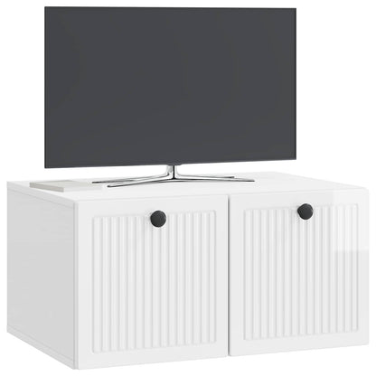 Wall-Mounted TV Cabinet High Gloss White 59.5 x 41 x 30 cm