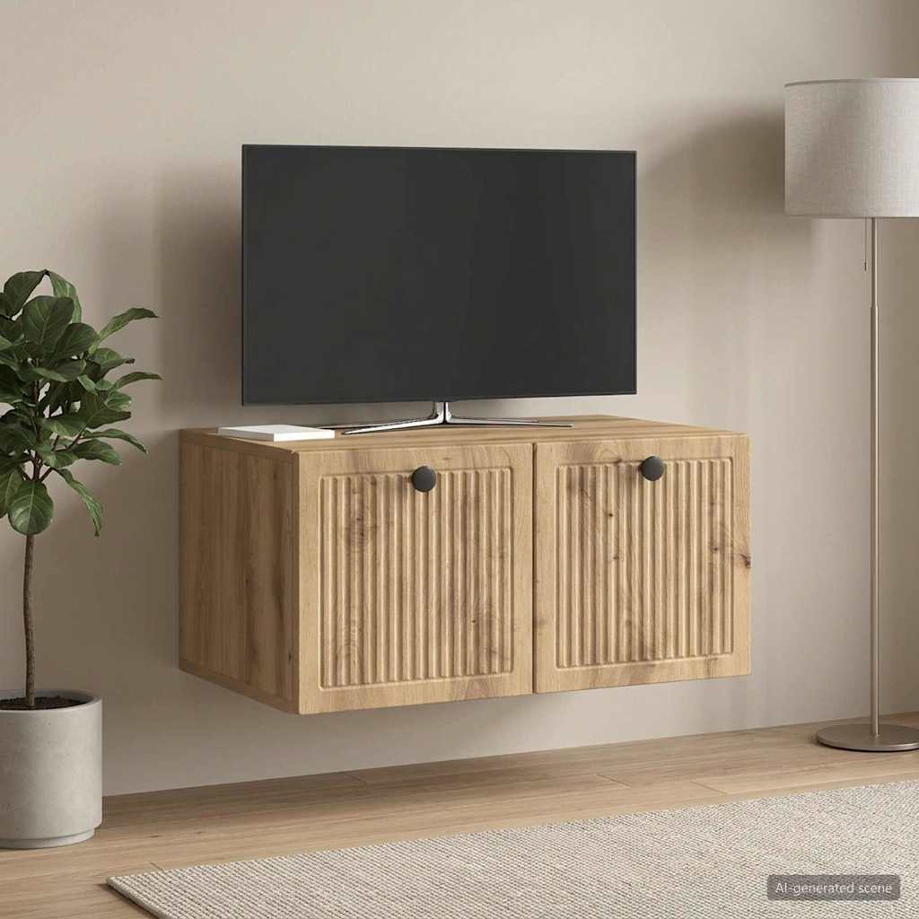 Wall-Mounted TV Cabinet Artisan Oak 59.5 x 41 x 30 cm