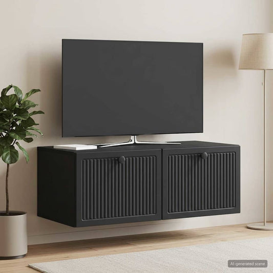 Wall-Mounted TV Cabinet Black 78.5 x 41 x 30 cm Engineered Wood