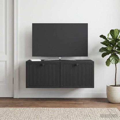 Wall-Mounted TV Cabinet Black 78.5 x 41 x 30 cm Engineered Wood