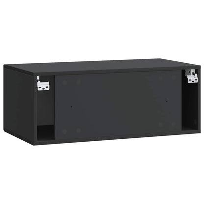 Wall-Mounted TV Cabinet Black 78.5 x 41 x 30 cm Engineered Wood