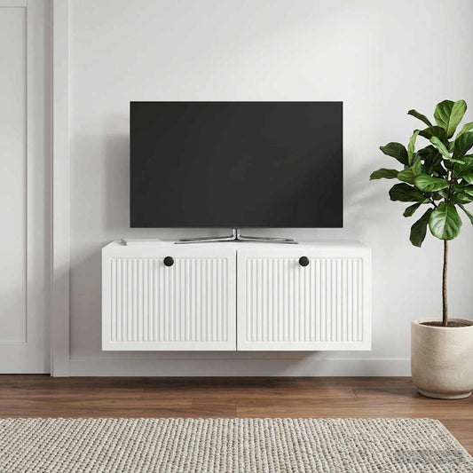 Wall-Mounted TV Cabinet High Gloss White 78.5 x 41 x 30 cm