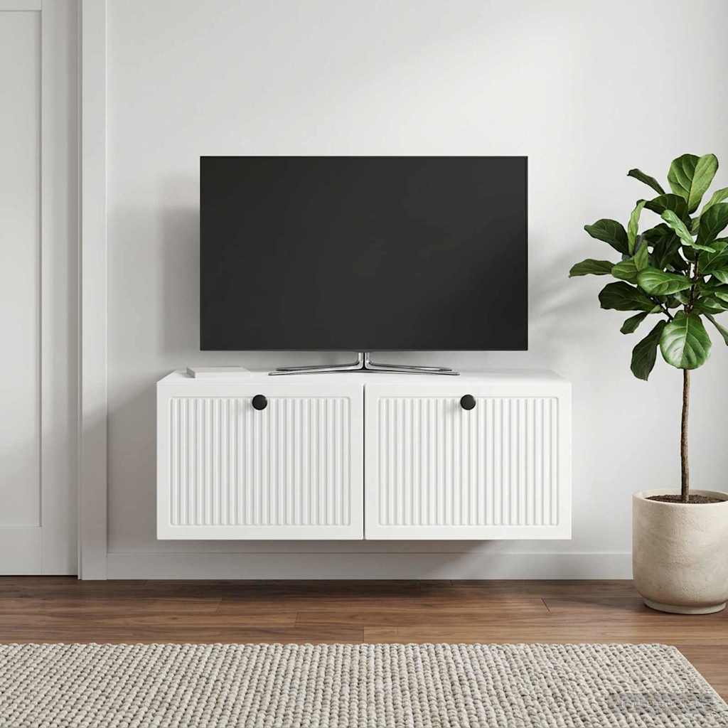 Wall-Mounted TV Cabinet High Gloss White 78.5 x 41 x 30 cm