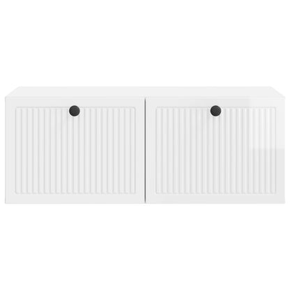 Wall-Mounted TV Cabinet High Gloss White 78.5 x 41 x 30 cm