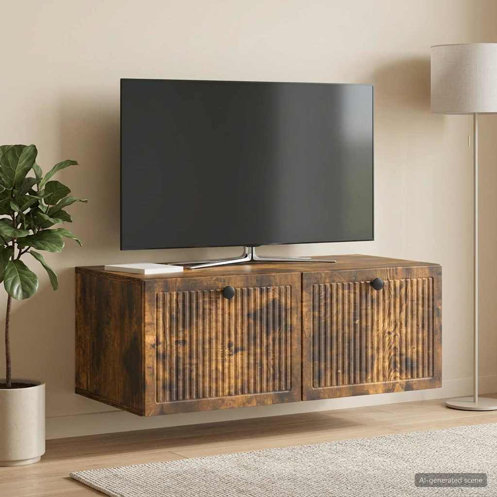 Wall-Mounted TV Cabinet Smoked Oak 78.5 x 41 x 30 cm