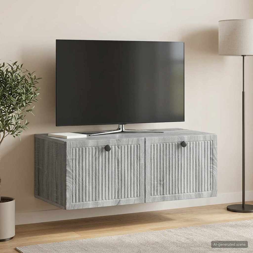 Wall-Mounted TV Cabinet Grey Sonoma 78.5 x 41 x 30 cm