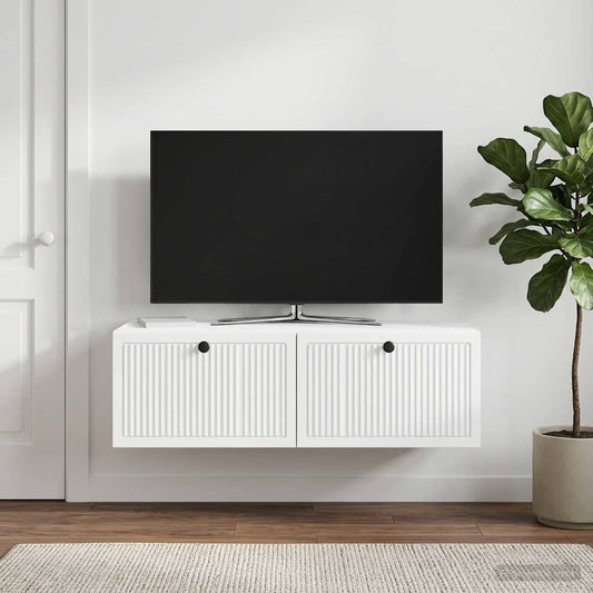 Wall-Mounted TV Cabinet White 98 x 41 x 30 cm Engineered Wood