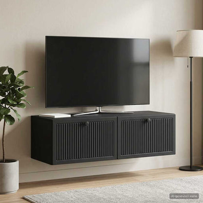 Wall-Mounted TV Cabinet Black 98 x 41 x 30 cm Engineered Wood
