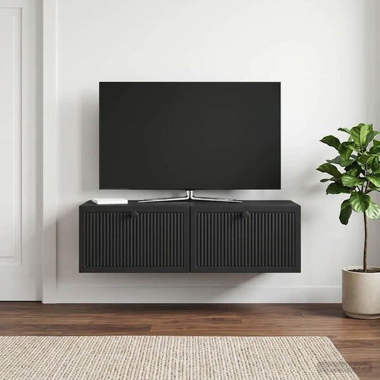 Wall-Mounted TV Cabinet Black 98 x 41 x 30 cm Engineered Wood