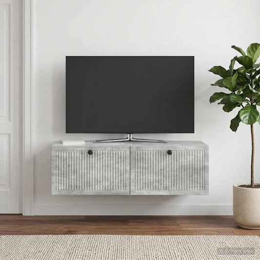 Wall-Mounted TV Cabinet Concrete Grey 98 x 41 x 30 cm