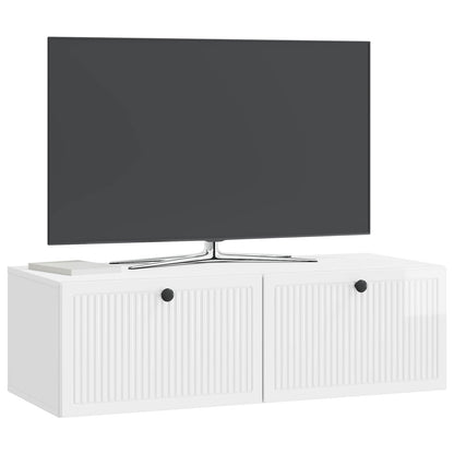 Wall-Mounted TV Cabinet High Gloss White 98 x 41 x 30 cm