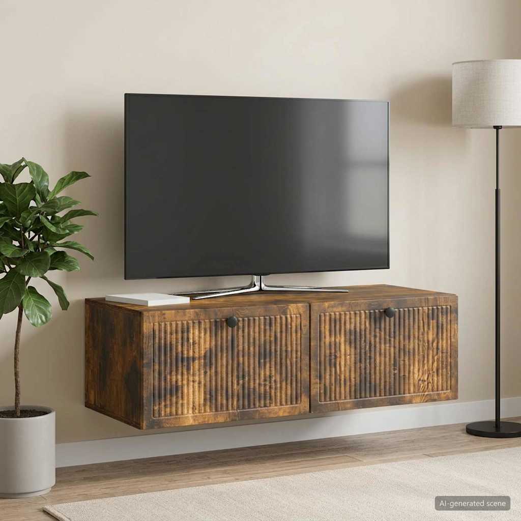 Wall-Mounted TV Cabinet Wall-mounted Smoked Oak 98 x 41 x 30 cm