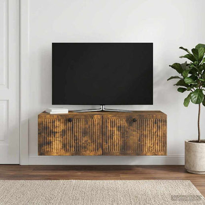 Wall-Mounted TV Cabinet Wall-mounted Smoked Oak 98 x 41 x 30 cm